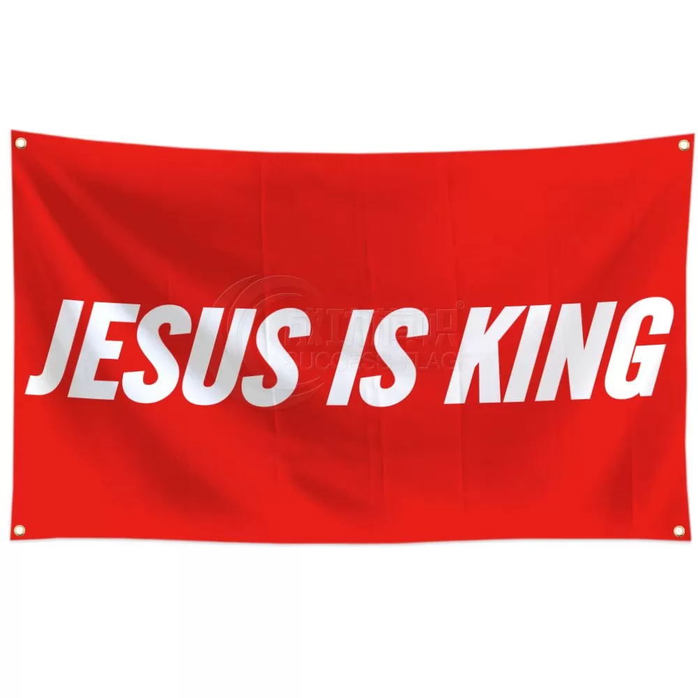 Jesus Is King Flag 3x5 FT | Christian Banner