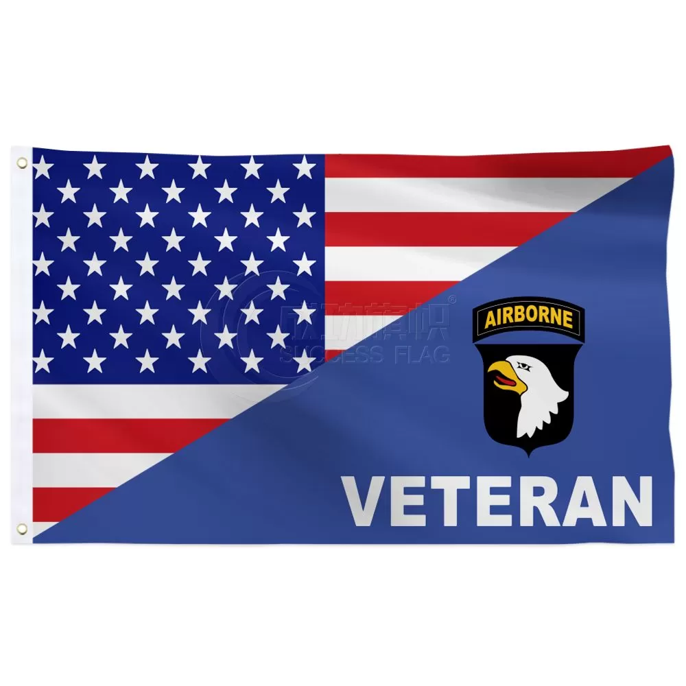 101st Airborne Division Veteran Flag 3x5 FT | US Army Military Banner